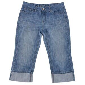 Merona Jeans Women’s Blue Denim Crop‎ Cuffed Mid Rise Jeans 12R Normcore
